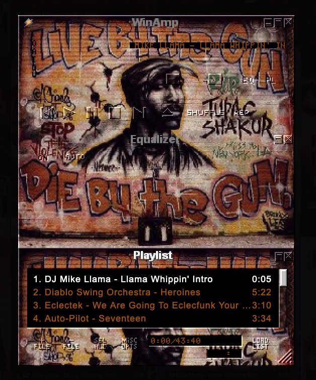 A Winamp skin, in a 2Pac style